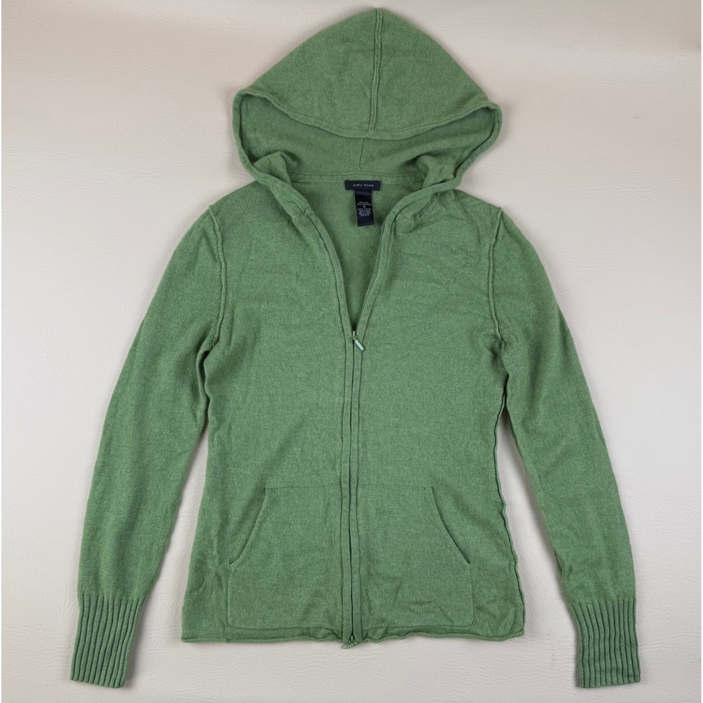 Soft Luxury Zip Hoodie Silk Cashmere Knit Sage Green Small Only Mine
